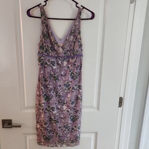 Xhilaration Lavender Floral Midi Dress